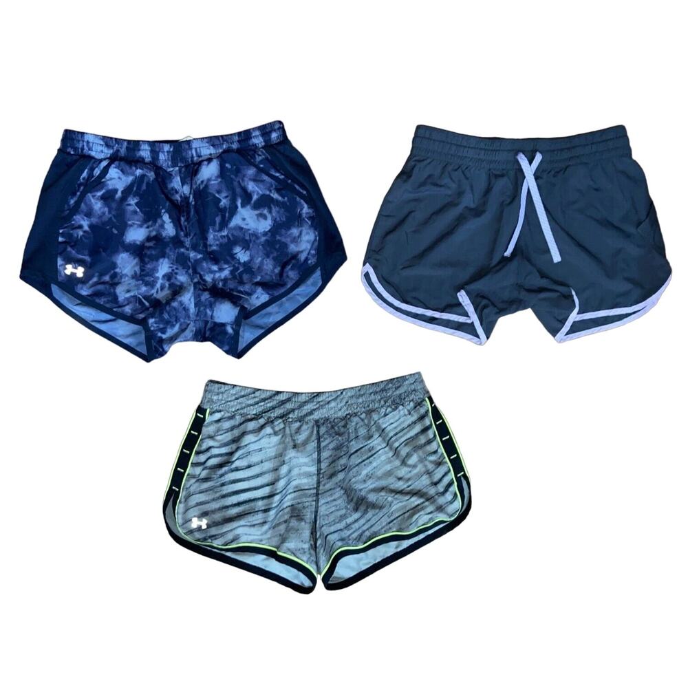 3 x Running/Gym Athletic Shorts Columbia & Under Armour HeatGear Sz S Multicolor